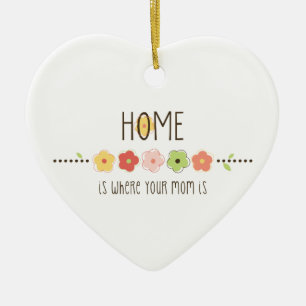Hemmet är var din mamma är julgransprydnad keramik