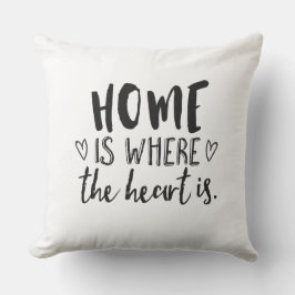 Hemmet är var hjärtan är typografi kudde