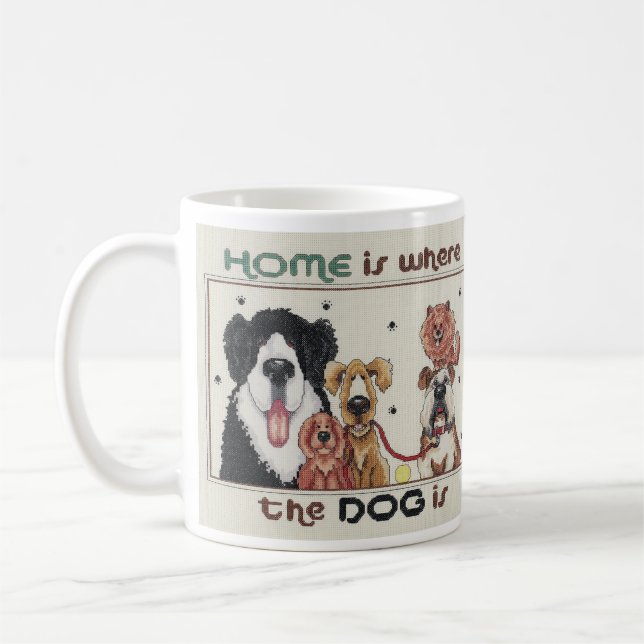 Hemmet är var hunden är muggen kaffemugg (Vänster)