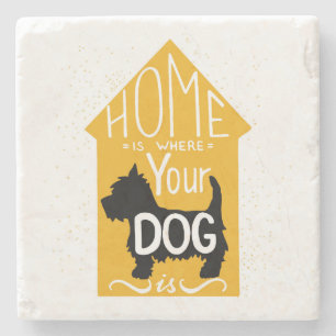 Hemmet är var hunden är underlägg sten