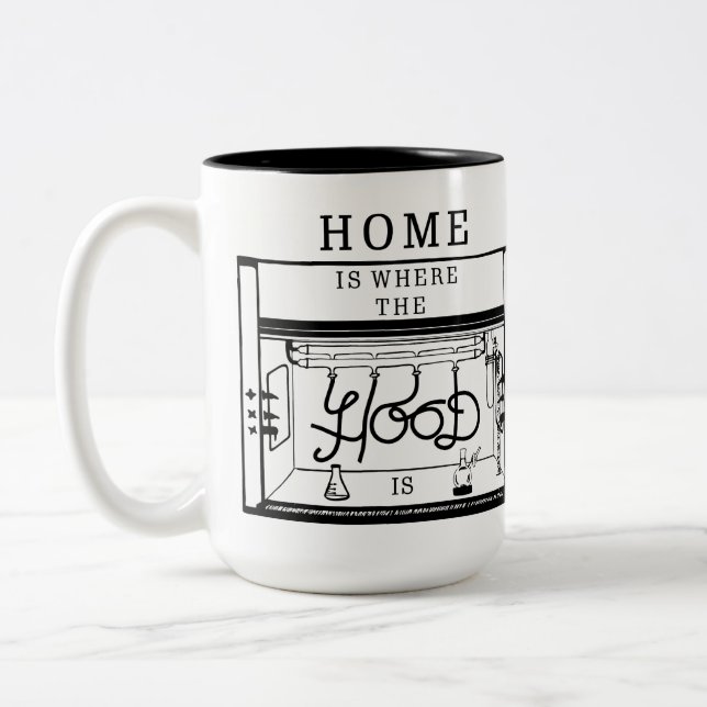 Hemmet är var huvan är muggen Två-Tonad mugg (Vänster)