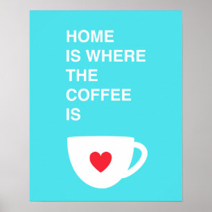 Hemmet är var kaffet är poster