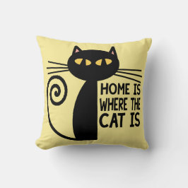 Hemmet är var katten är (beigen) kudde