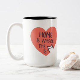 Hemmet är var katten är Två-Tonad mugg