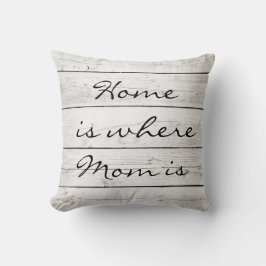 Hemmet är var mamman är kudder på ladugård stiger kudde