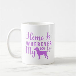Hemmet är var min Hund är - Lila design Kaffemugg