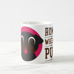 Hemmet är var mopset är kaffeTeamuggen Kaffemugg
