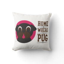 Hemmet är var mopset är svart mops kudder