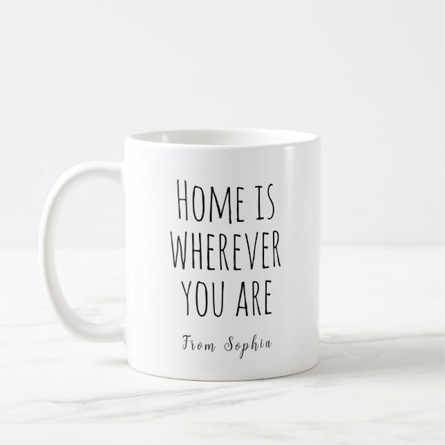 Hemmet är vart du än är kaffemugg (Vänster)