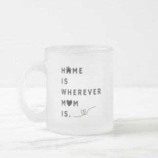 Hemmet är vart mamma än är – Present till mamma Frostad Glasmugg