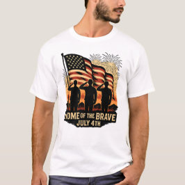 Hemmet för den Modiga patriotiska militären, 4 jul T Shirt