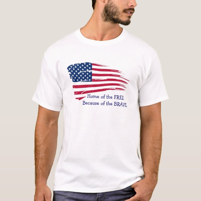 Hemmet för Flagga Free Vågigt Tee Shirt (Framsida)