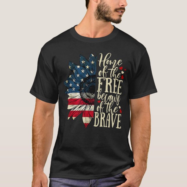 Hemmet för fritt amerikanskt flagga manar t shirt (Framsida)