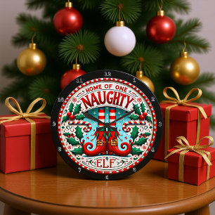 Hemmet för One Naughty Elf Stor Klocka