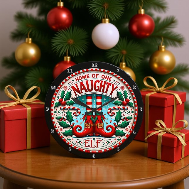 Hemmet för One Naughty Elf Stor Klocka (Skapare uppladdad)