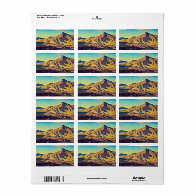 Hemmet i öknen Råtta av Maynard Dixon Adressetikett (Helt Ark)