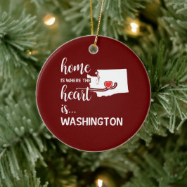 Hemmet i Washington är där hjärtat finns Julgransprydnad Keramik