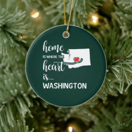 Hemmet i Washington är där hjärtat finns Julgransprydnad Keramik