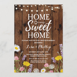 Hemmet Party Wood Nyckel Home Sweet Inbjudan