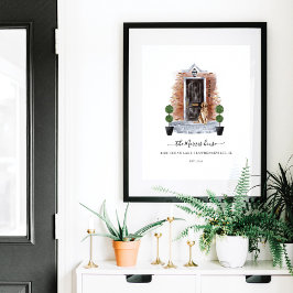 Hemmet, sötat, färgsfärg Röd bricka och svart dörr Poster