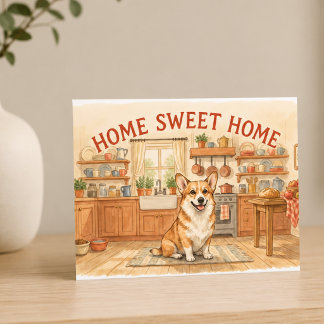 Hemmet Sött Hem Corgi Mysigt Köket Vykort