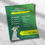 Hemmet - Städning Vår-Grönten Flygblad<br><div class="desc">Hemmakontoret Städning Elegant Vår Grönt Flyers.</div>