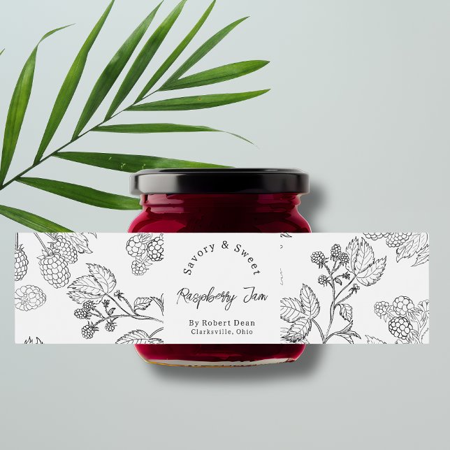 Hemmets hallonmarmelad etikett för omslag (Skapare uppladdad)