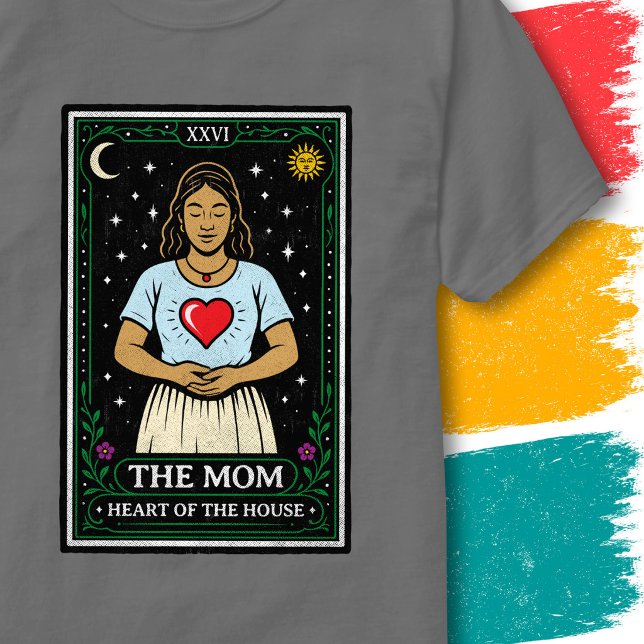 Hemmets hjärta Blommor Mor Tarot Stil Mamma T Shirt (Skapare uppladdad)