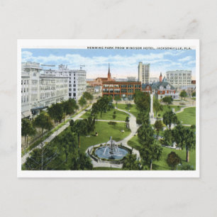 Hemming Park, Jacksonville FL 1920-Vintagen Vykort