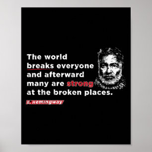 Hemmingway citat: "Världen skördar alla mest Poster