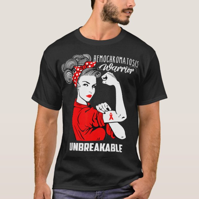 Hemochromatos Warrior Obrytbar medvetenhet T Shirt (Framsida)