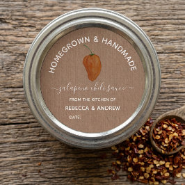 Hemodlad & Handgjord Jalapeno Chili Sauce Burk Runt Klistermärke