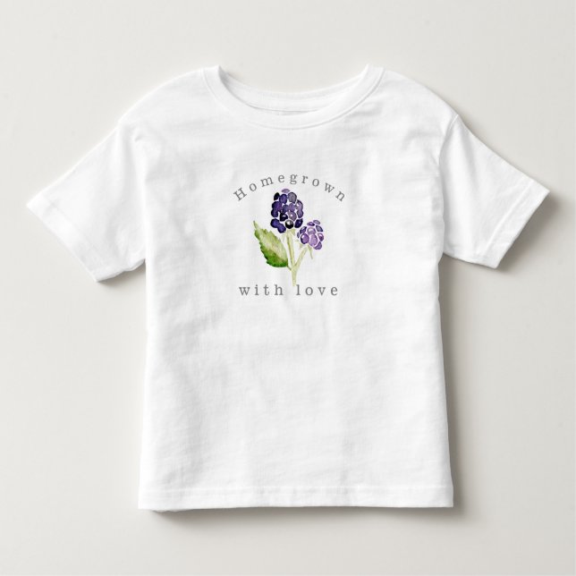 Hemodlad med kärlek | Blackberry Duo Watercolor T Shirt (Framsida)