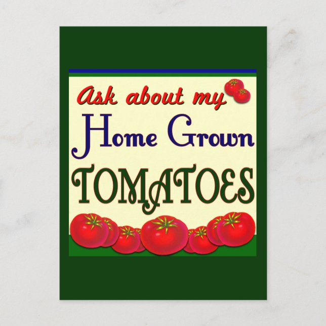 Hemodling Tomato Garden Slogan Vykort (Framsida)