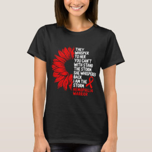 Hemofili Awareness Red Ribbon Storm T Shirt