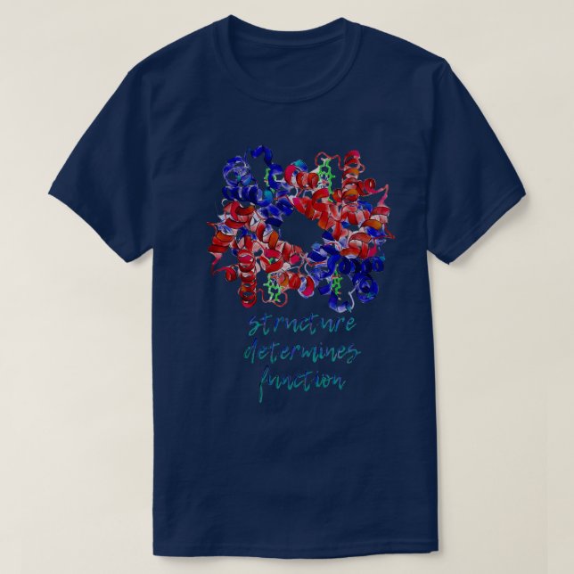 Hemoglobinstrukturen bestämmer funktionen t shirt (Design framsida)