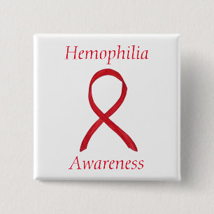 Hemophilia Red Awareness Ribbon Anpassningsbar But Knapp