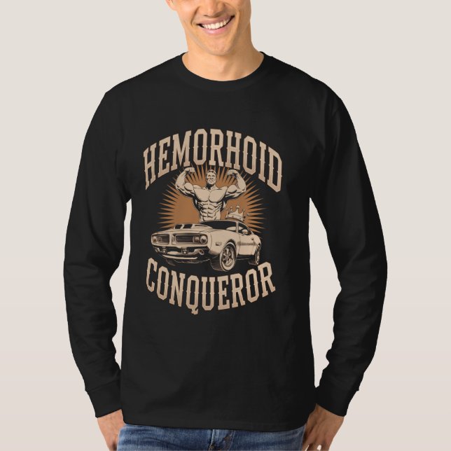 Hemorrhoid Conqueror Funny Memes Weird Cringe Meme T Shirt (Framsida)