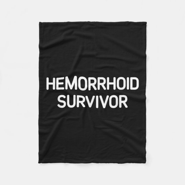 Hemorrhoid Survivor, Funny, Joke, Sarkastic Fleecefilt (Framsidan)