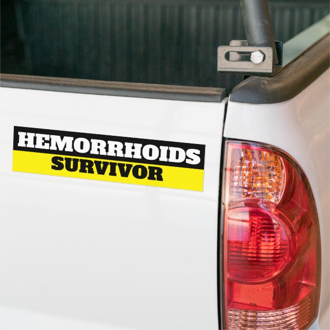Hemorroider Survivor Bumper Sticker Bildekal (På lastbil)