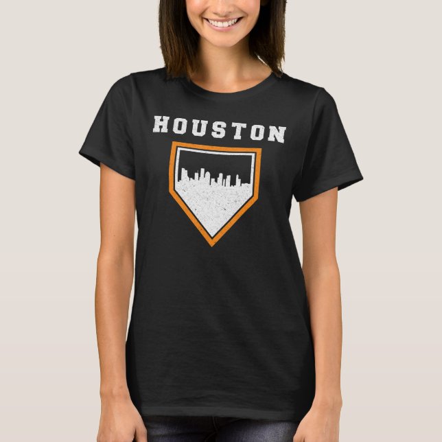 Hemplåt för Houston Baseball med sänkt vikt T Shirt (Framsida)
