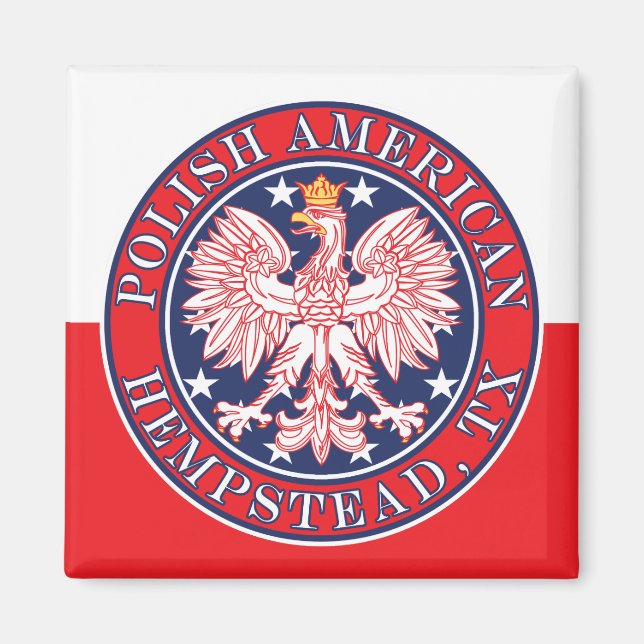 Hempstead Texas polska American Eagle Magnet (Framsidan)