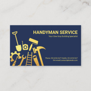 Hemrenovering av Faux Guld Handyman Verktyg Visitkort