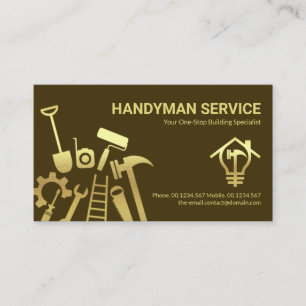 Hemrenovering av Faux Guld Handyman Verktyg Visitkort