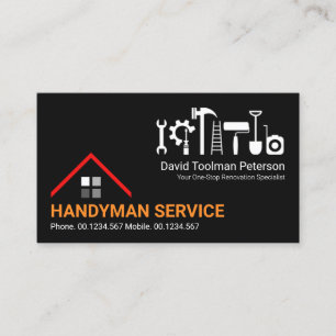 Hemrenovering av kreativ Rooftop Handyman Verktyg Visitkort