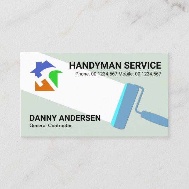 Hemrenovering av målningspensel för kreativ visitkort (Framsida)