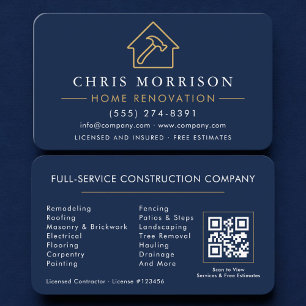 Hemrenovering QR-kod Professionell Visitkort