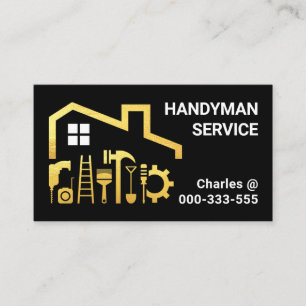 Hemreparation av guld Handyman Verktyg Visitkort
