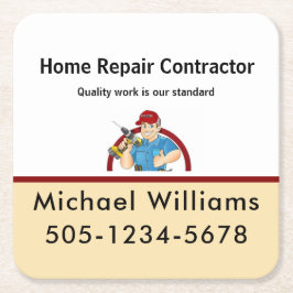 Hemreparationskontor för handyman entreprenör underlägg papper kvadrat