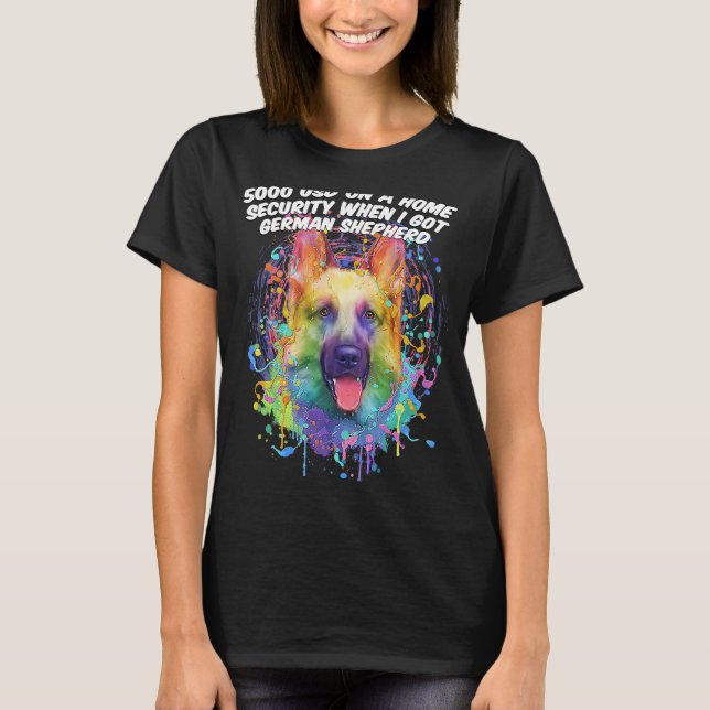 Hemsäkerhet när jag Har tyska shepherd Shepard T Shirt (Framsida)